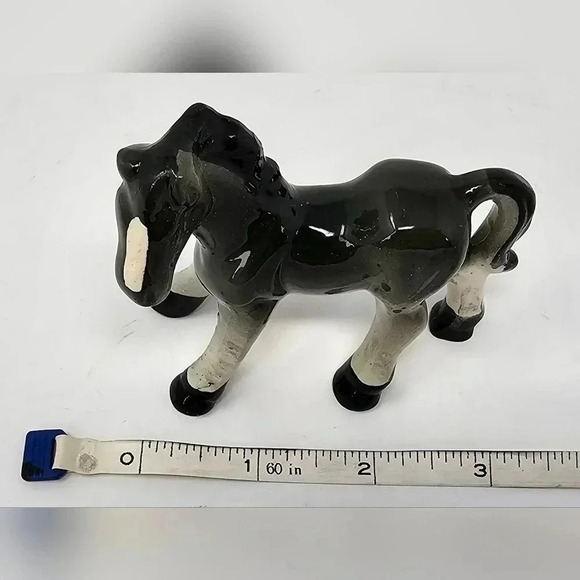 Vintage 3” Gray Horse Pony Porcelain Glossy Ceramic Figurine Japan - Picture 6 of 8